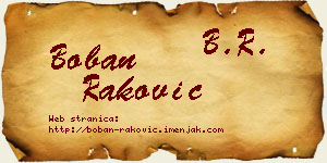Boban Raković vizit kartica